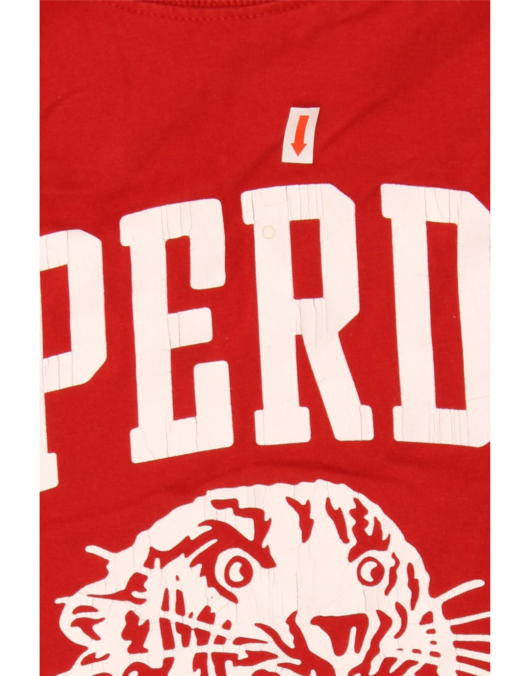Superdry Camiseta con gráfico Tigers para hombre, parte superior de algodón rojo mediano