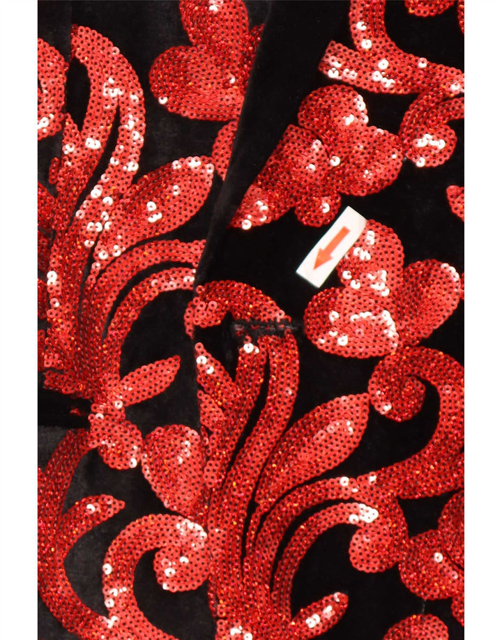 Vintage hombres Blazer chaqueta Reino Unido 40 grande rojo Paisley