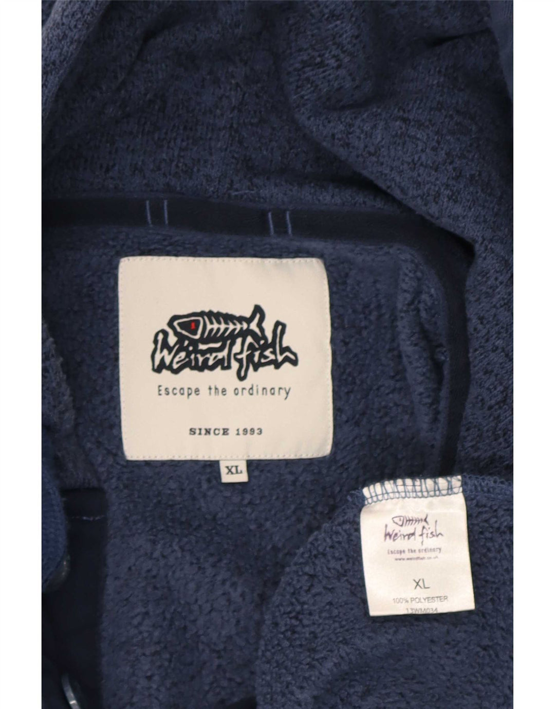 Weird Fish Sudadera con capucha para hombre XL Poliéster moteado azul marino