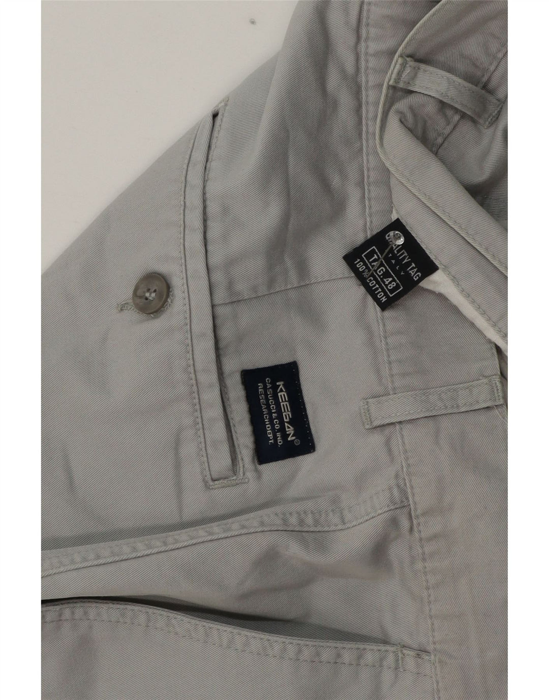 KEEGAN Pantalones cargo rectos para hombre IT 48 Medium W32 L30 Algodón gris