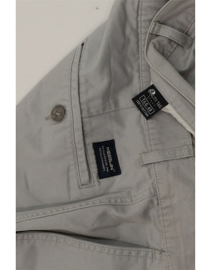 KEEGAN Pantalones cargo rectos para hombre IT 48 Medium W32 L30 Algodón gris
