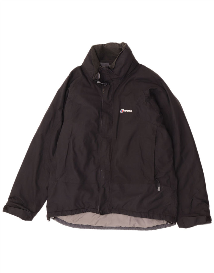 Berghaus Chaqueta impermeable con capucha para hombre UK 38 Medium Black Nylon