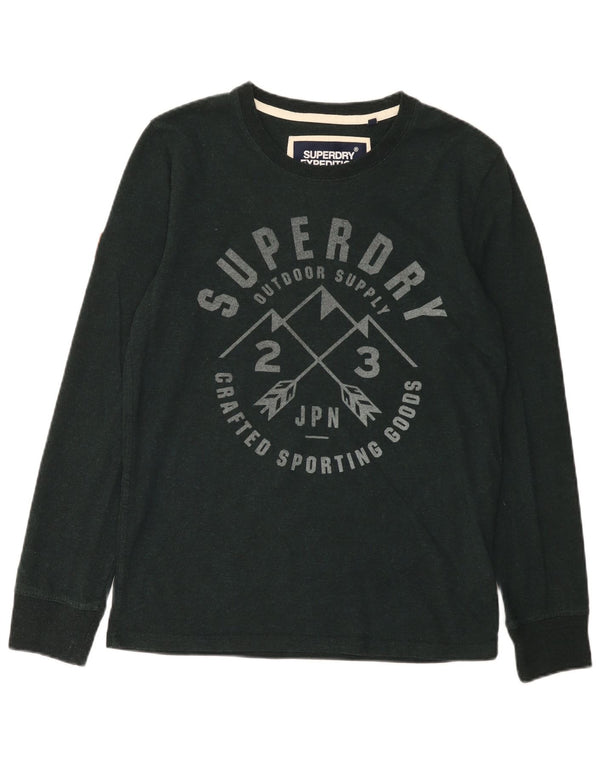 Superdry Hombre Graphic Top Manga Larga XL Algodón Verde