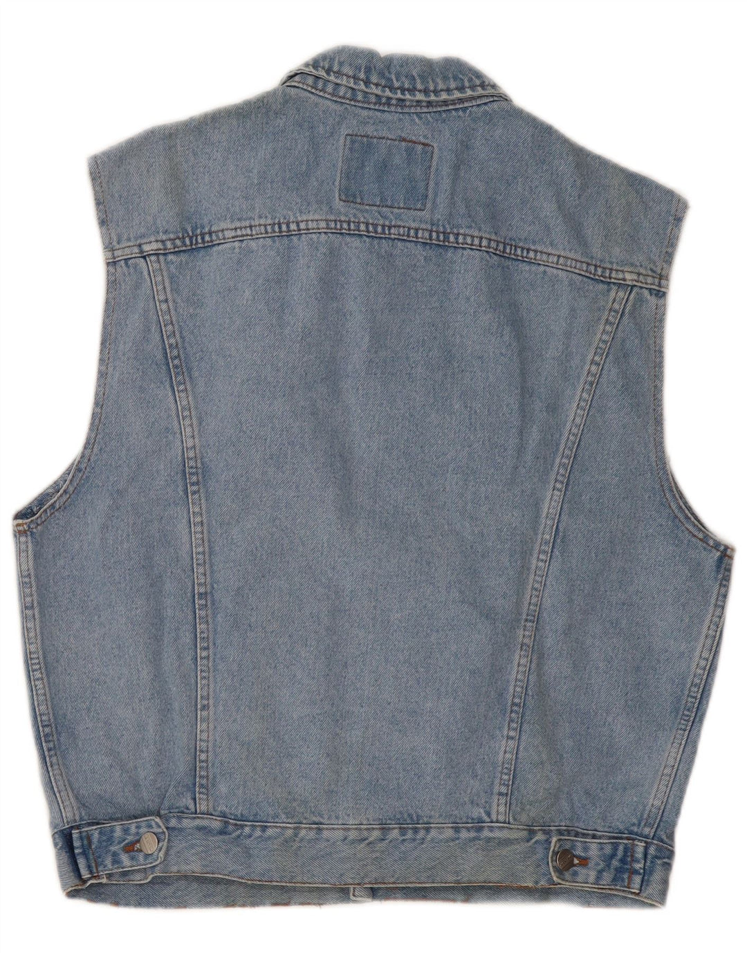 Vintage hombres denim Gilet Reino Unido 36 pequeño azul