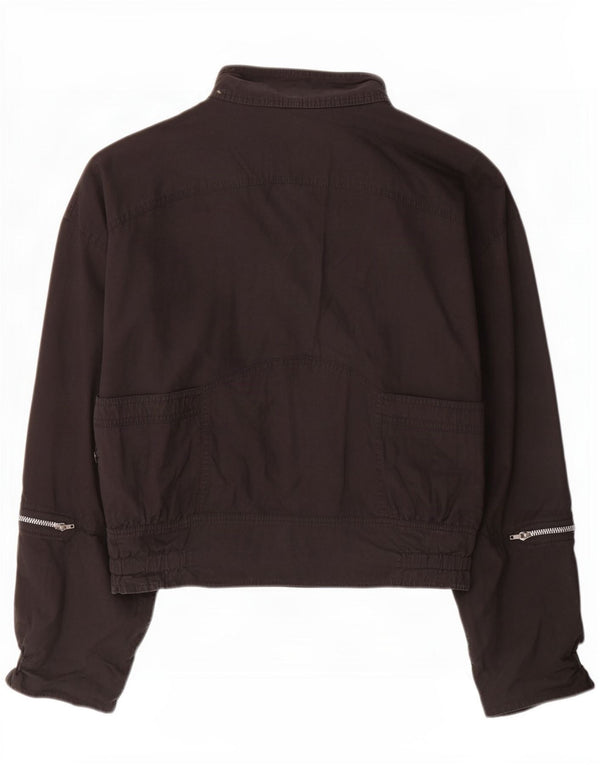 Vintage mujer chaqueta utilitaria Reino Unido 12 medio negro