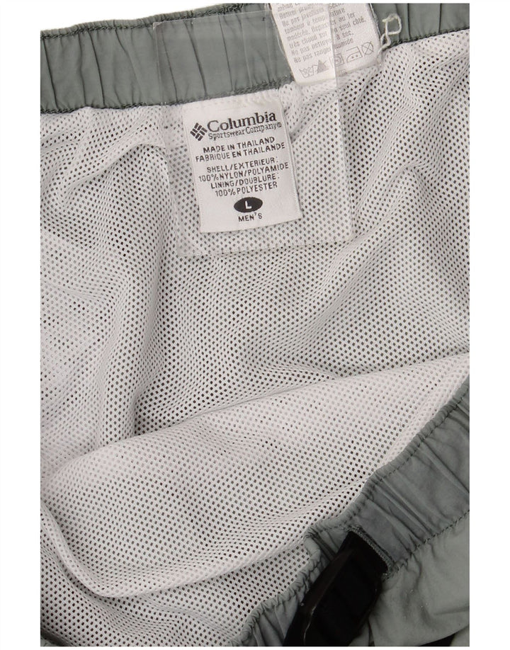 Pantalones cortos deportivos Columbia para hombre, nailon verde grande
