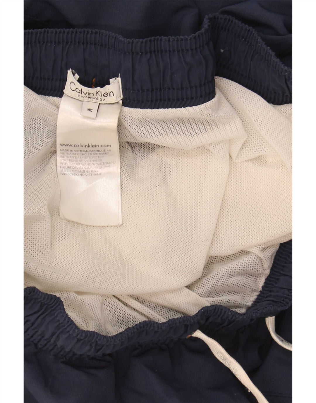 Calvin Klein Bañador con gráfico para hombre, color azul marino medio, color block
