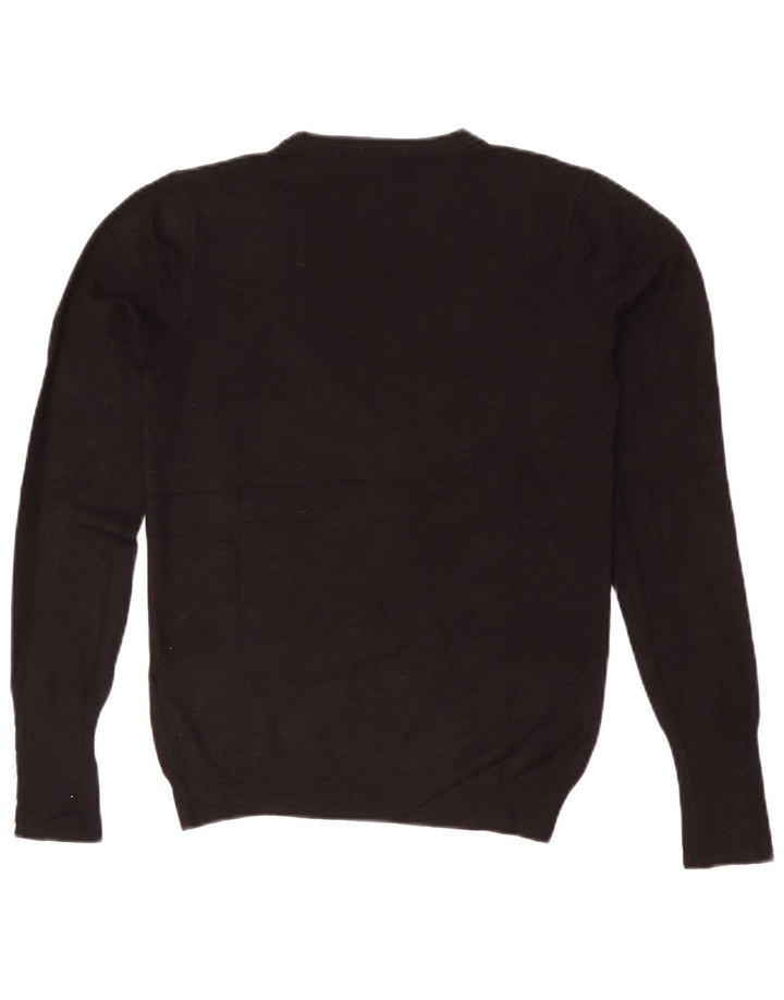 Zara - Jersey de cuello redondo para mujer, talla 40, viscosa negra mediana