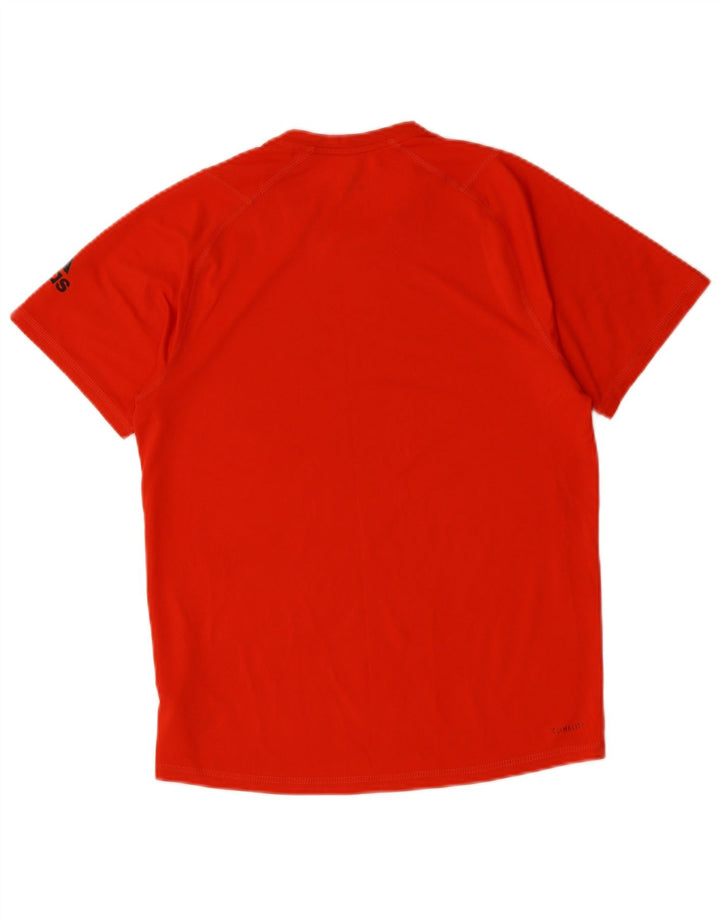 ADIDAS Mens Climalite Graphic Camiseta Top Pequeño Poliéster Rojo