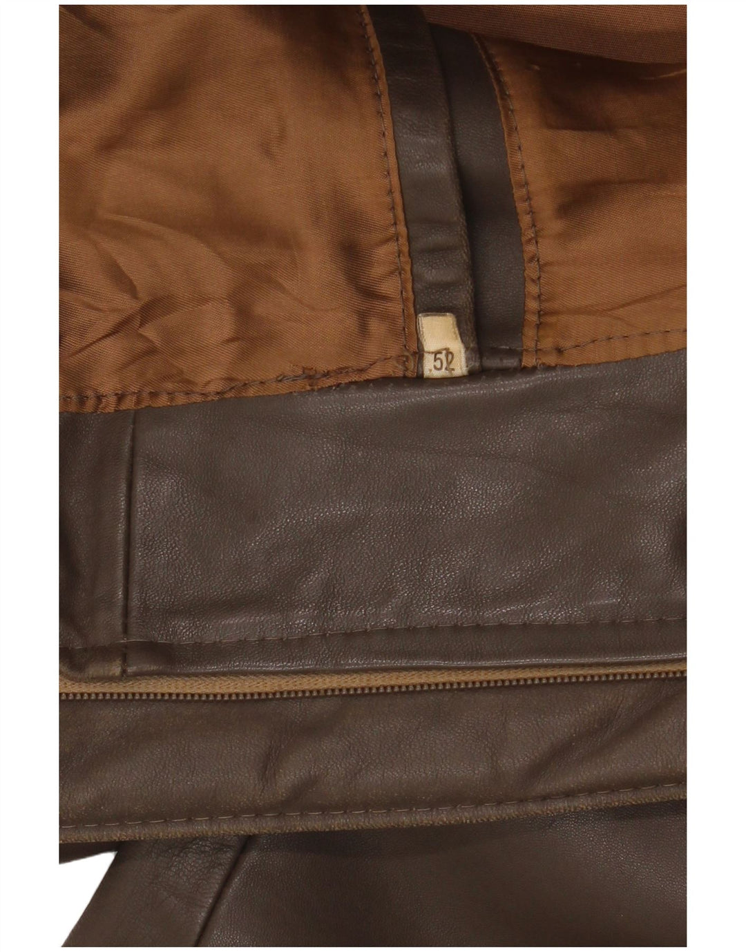 Chaqueta de cuero militar vintage para hombre IT 52 XL Marrón