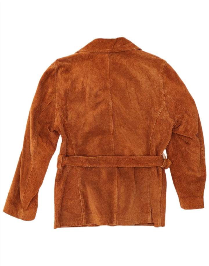 Vintage mujer ante chaqueta Reino Unido 14 marrón medio