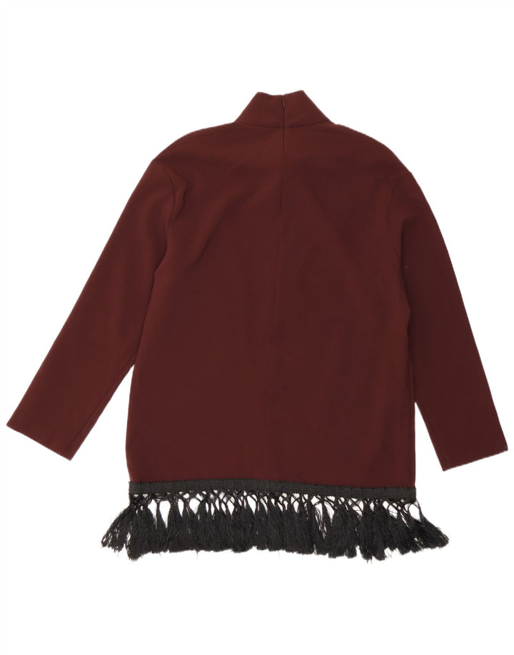 Zara Top tipo túnica de manga larga para mujer UK 44 Medium Borgoña