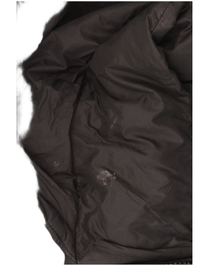 Zara Mujer Chaleco Acolchado Extragrande Con Capucha UK 10 Small Poliéster Negro