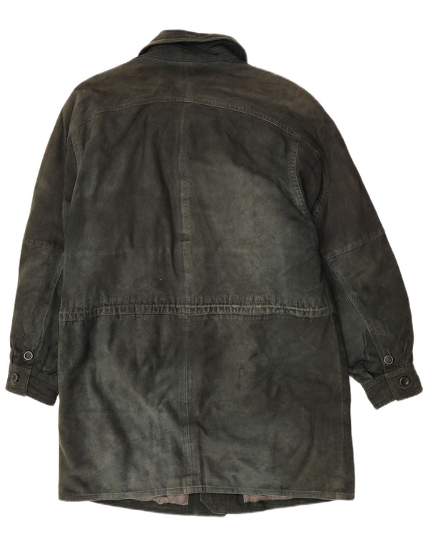 Cerruti 1881 Abrigo cortavientos de ante para hombre IT 50 Grande Verde