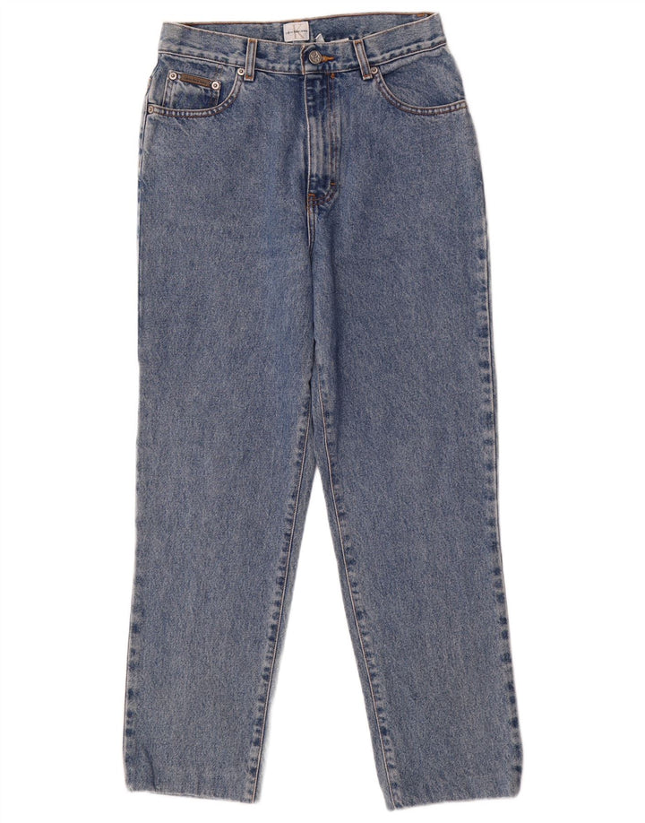 CALVIN KLEIN Vaqueros cónicos para mujer US 10 Grande W28 L28 Algodón azul
