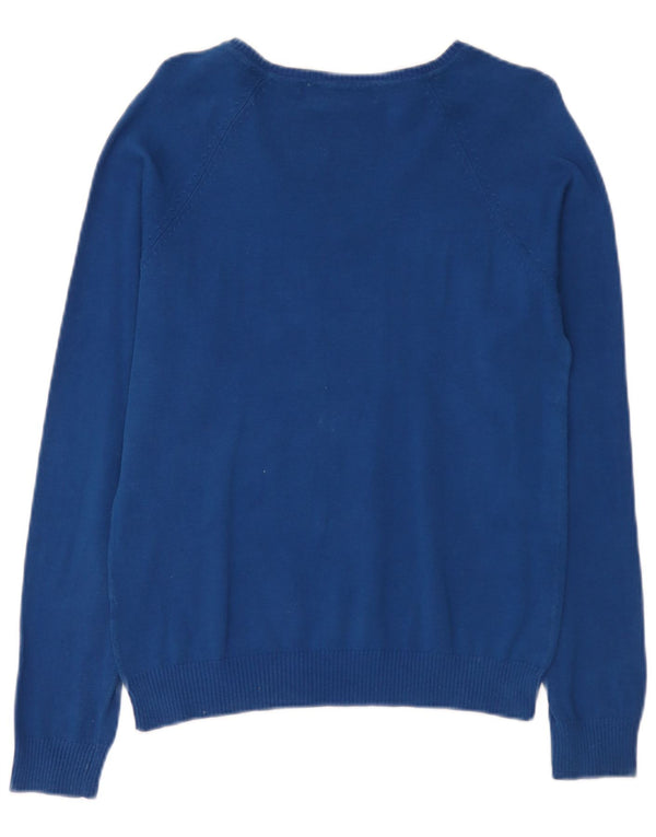Zara Mujer Jersey con Cuello en V Jersey UK 40 XL Algodón Azul