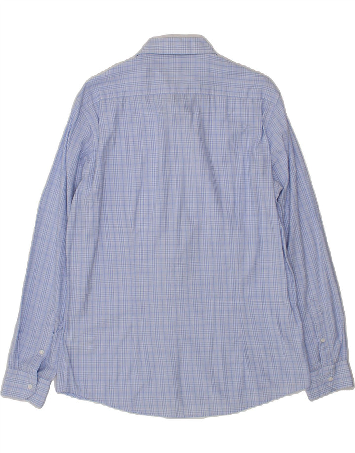 DACK'S Mens Slim Fit Shirt Large Blue Check Cotton Vintage Dack's and Second-Hand Dack's from Messina Hembry 