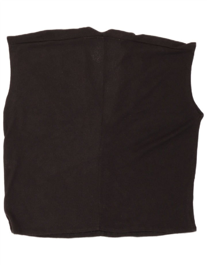 Zara Mujer Camiseta Sin Mangas De Gran Tamaño UK 10 Small Viscosa Negra