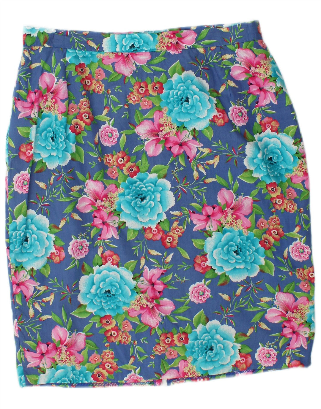 GIANFREDIANI Falda lápiz de cintura alta para mujer IT 48 XL W32 Azul Floral