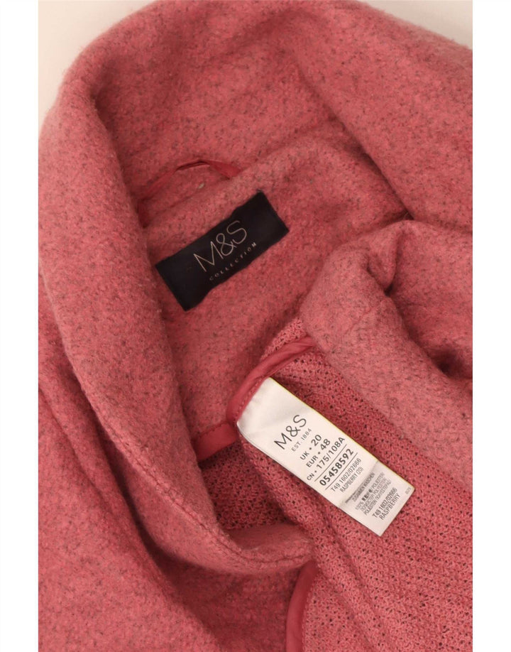 Marks & Spencer Abrigo abierto extragrande para mujer UK 20 2XL Poliéster rosa