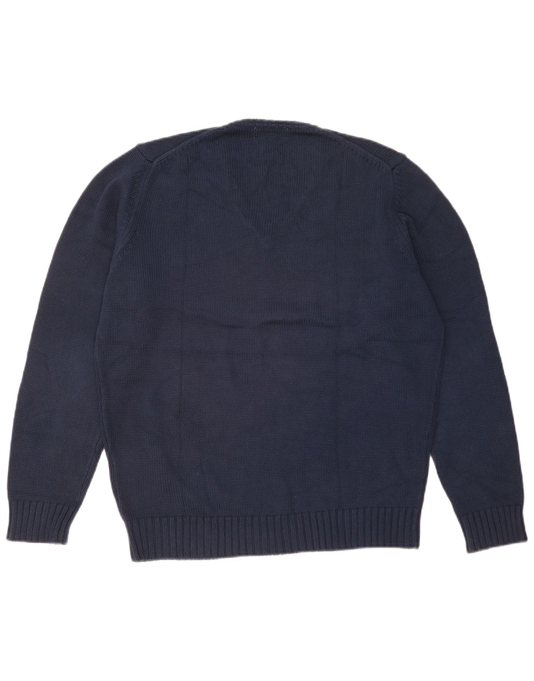 Zara Hombre Jersey Con Cuello En V Jersey Grande Azul Marino Algodón