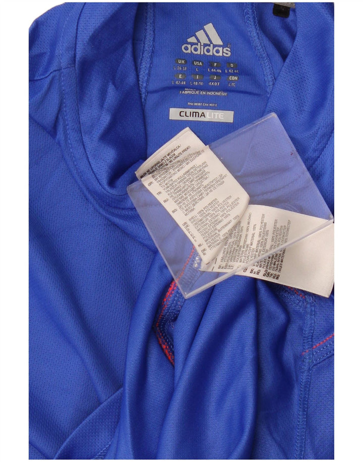 ADIDAS Mujer Climalite Jersey Chándal Top UK 16/18 Grande Azul