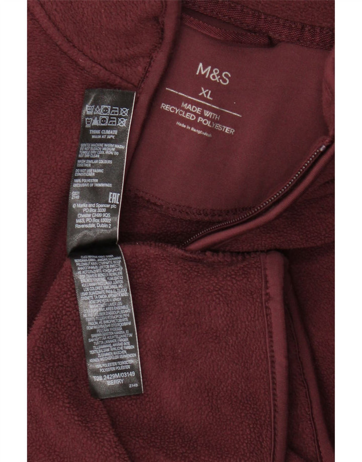 Marks & Spencer Chaqueta polar para hombre UK 42 XL Poliéster burdeos