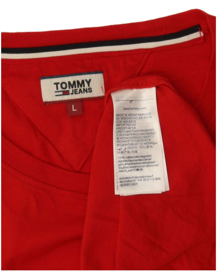 Tommy Hilfiger - Camiseta para hombre, talla grande, algodón rojo
