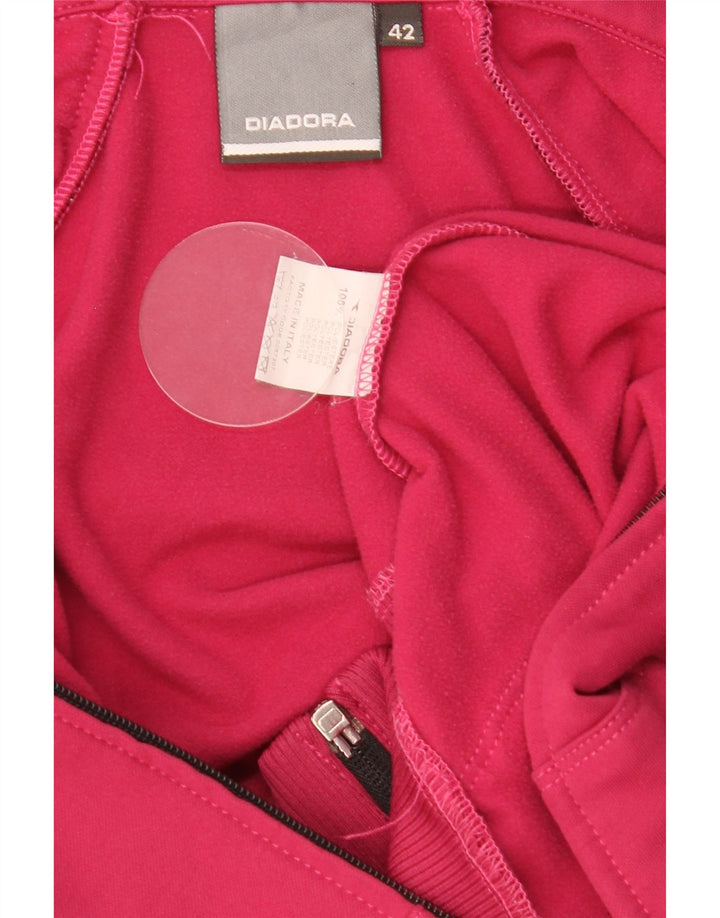 Diadora Sudadera Con Capucha Y Cremallera Mujer IT 42 Poliéster Rosa Mediano