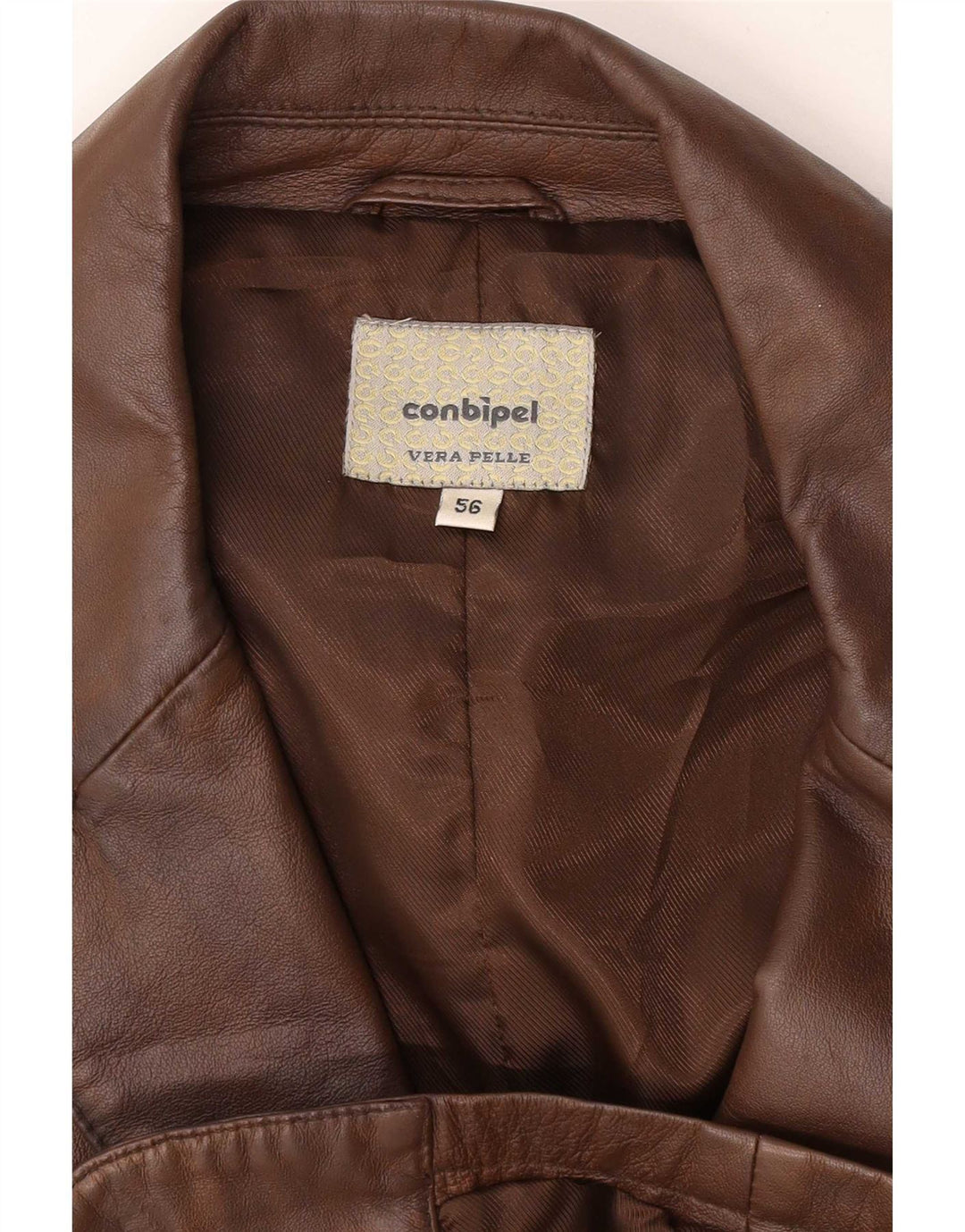 Conbipel Chaqueta Blazer de Cuero con 3 Botones para Hombre IT 56 2XL Marrón