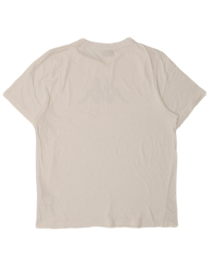 KAPPA Camiseta gráfica para hombre Top XL Algodón blanco
