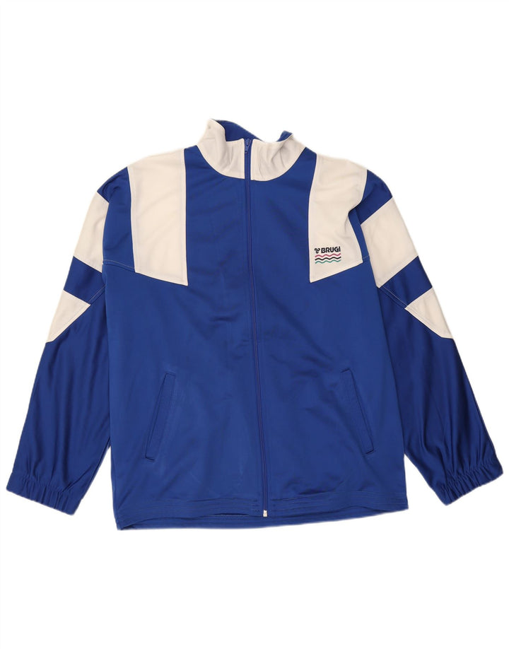 Brugi Hombre Chaqueta De Chándal Superior Poliéster Color Block Azul Medio