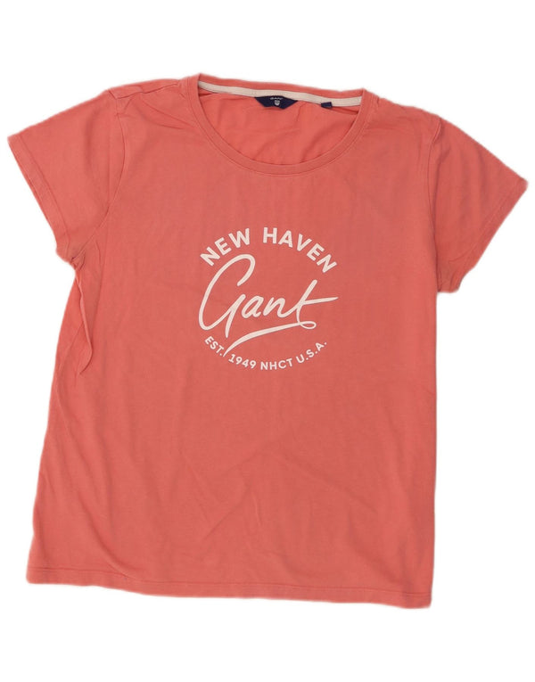 Gant Camiseta gráfica para mujer Top UK 44 Large Pink Cotton