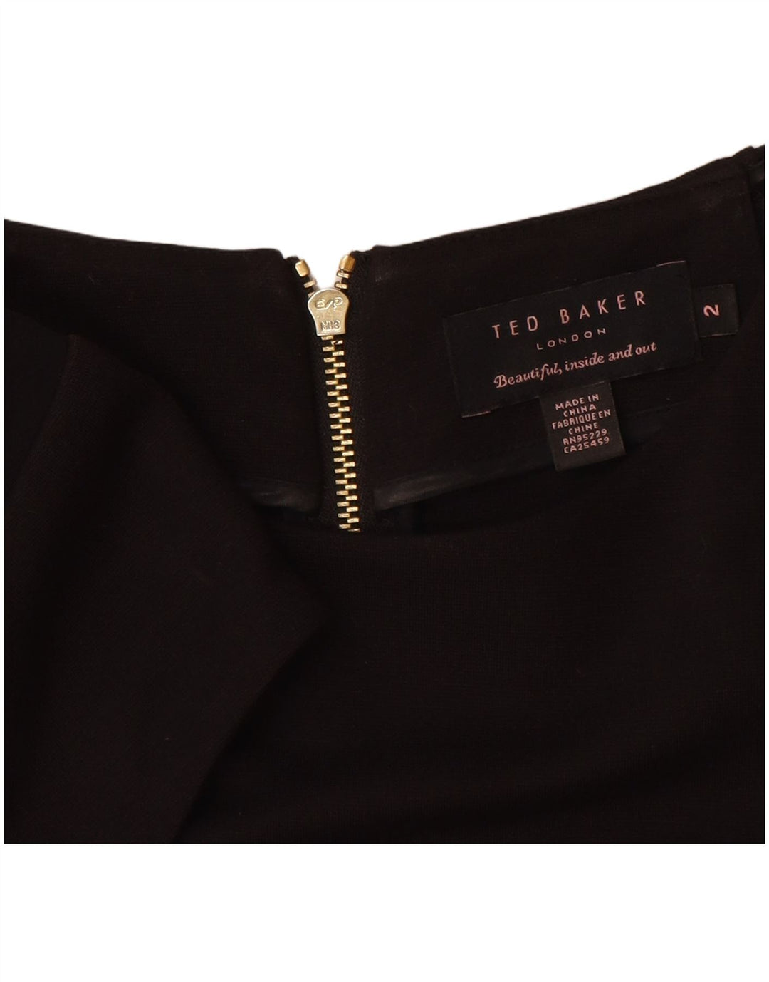 Ted Baker Vestido tubo para mujer Talla 2 Pequeña Viscosa color block negro