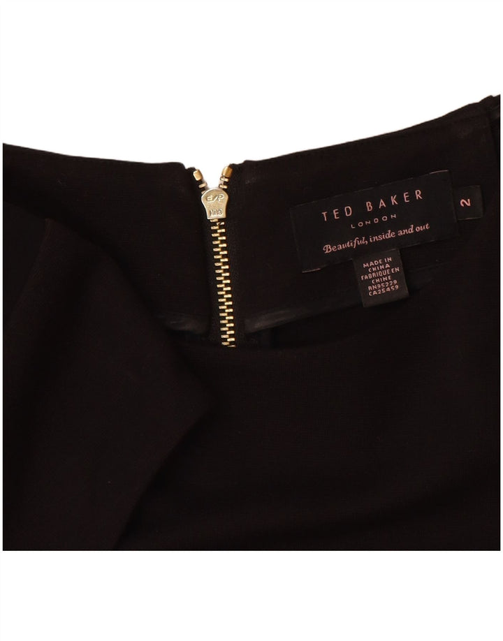 Ted Baker Vestido tubo para mujer Talla 2 Pequeña Viscosa color block negro