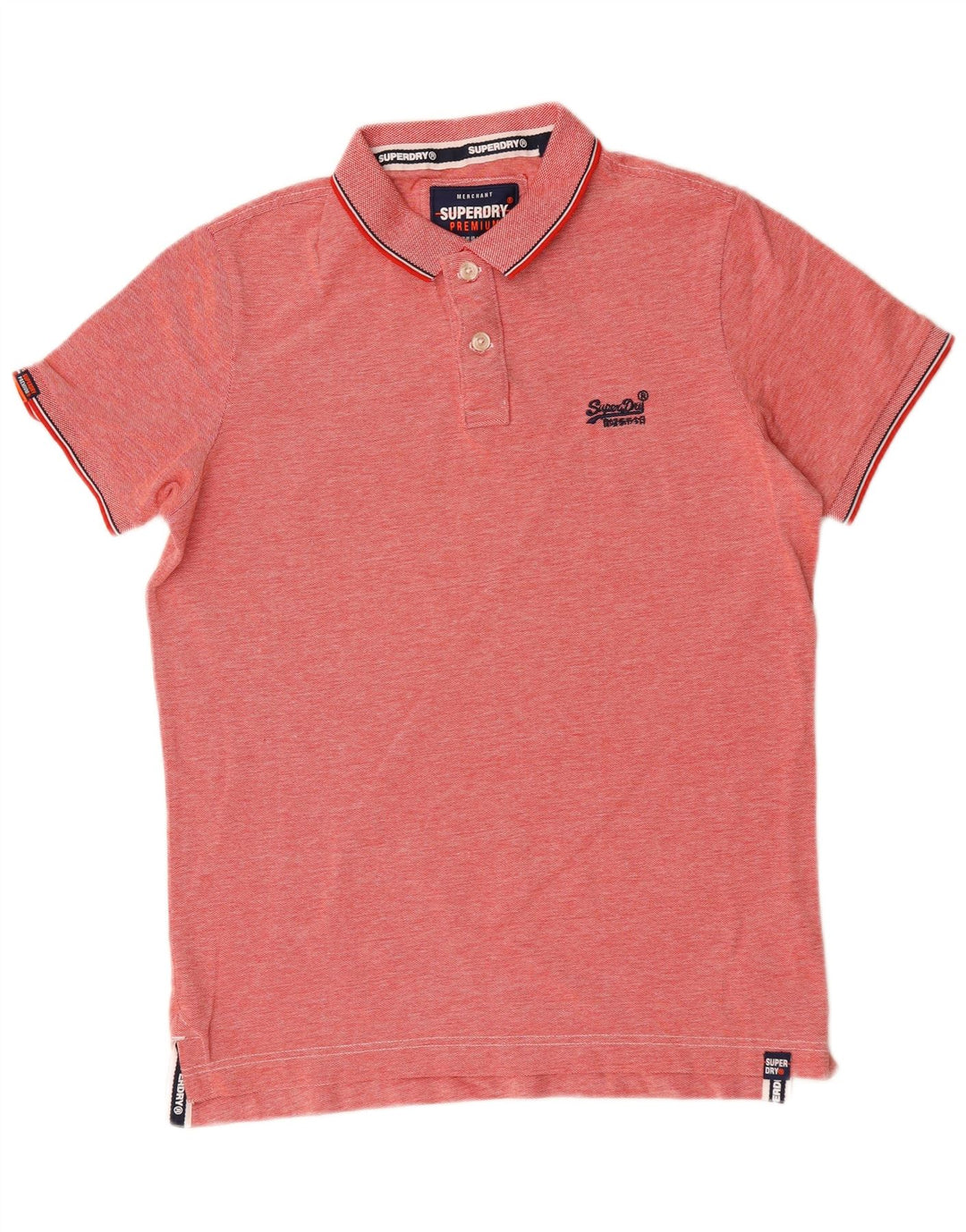 Superdry Polo para hombre de algodón moteado rojo grande