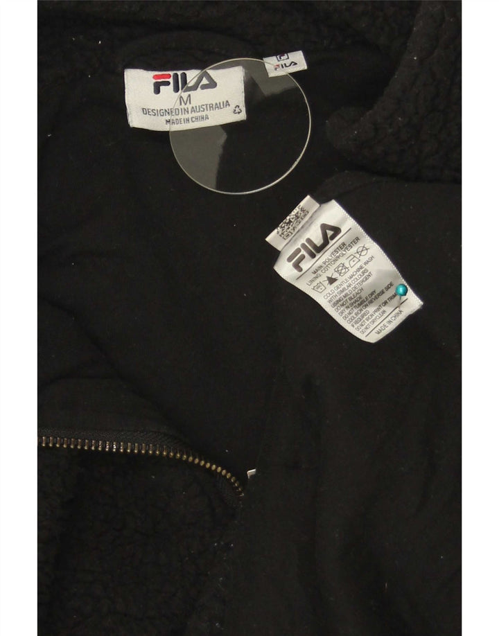 Fila Jersey de forro polar con cuello y cremallera para mujer UK 44 Mediano Poliéster negro