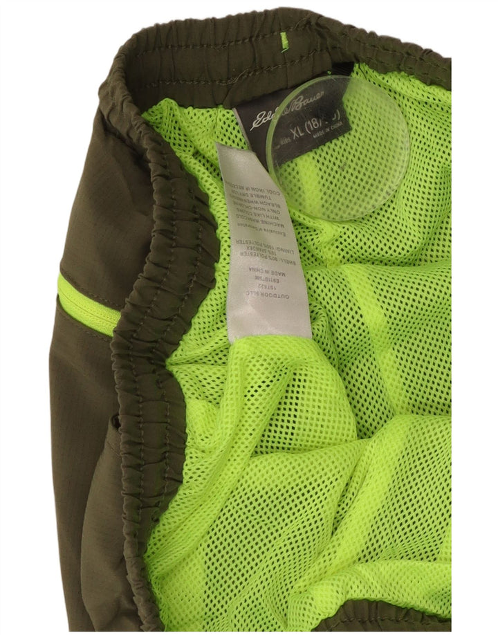 Eddie Bauer Pantalones cortos deportivos para niños 15-16 años XL Caqui Poliéster