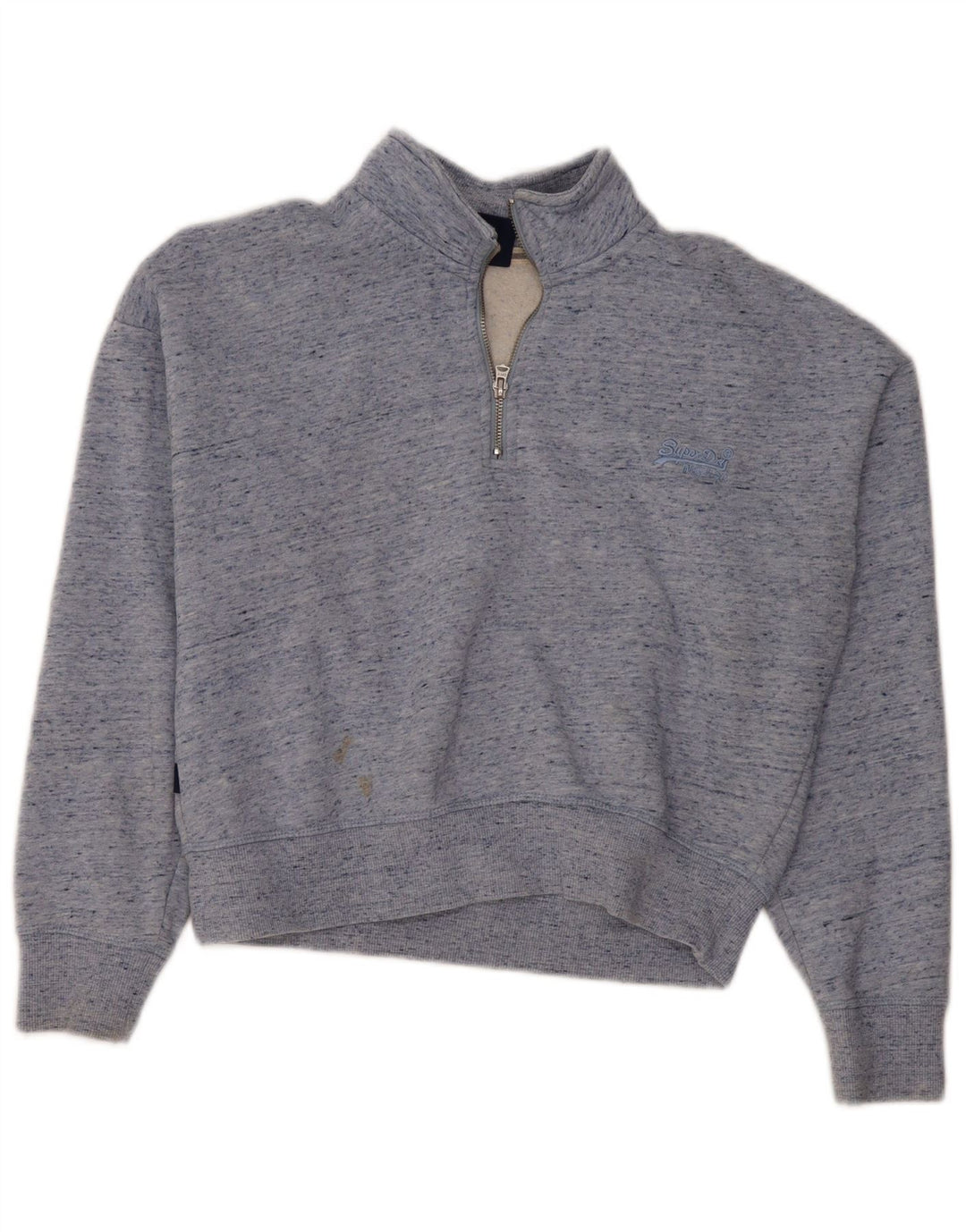 SUPERDRY Jersey tipo sudadera con cremallera y cuello para mujer UK 40 Medium Blue Flecked