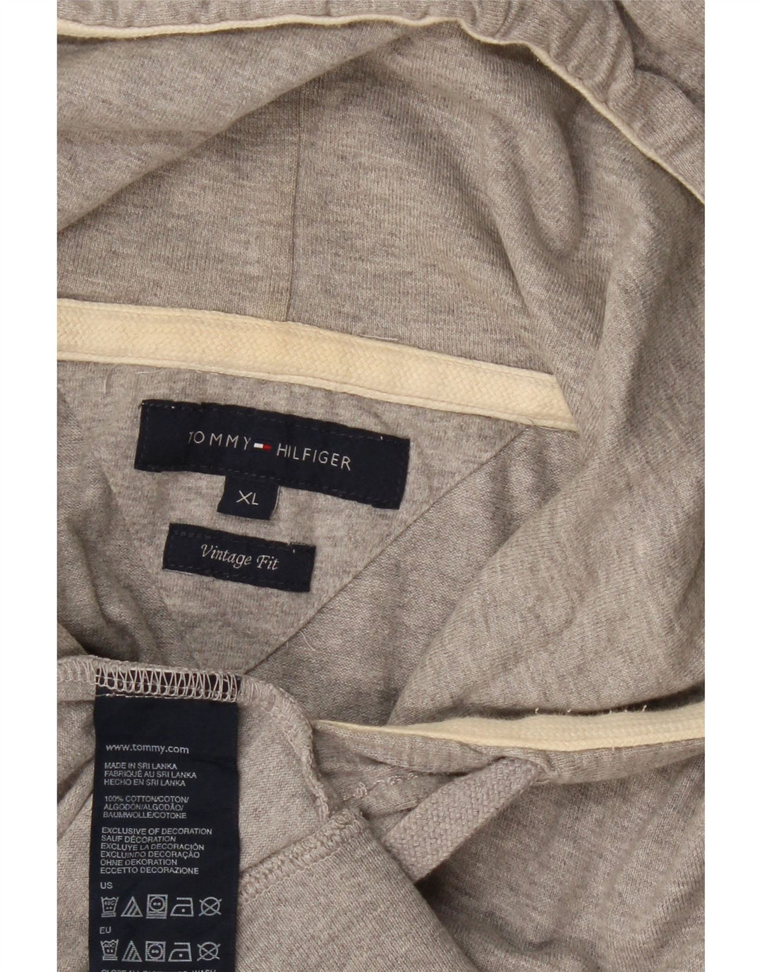 TOMMY HILFIGER Suéter tipo cárdigan con capucha de ajuste vintage para mujer UK 18 XL Gris