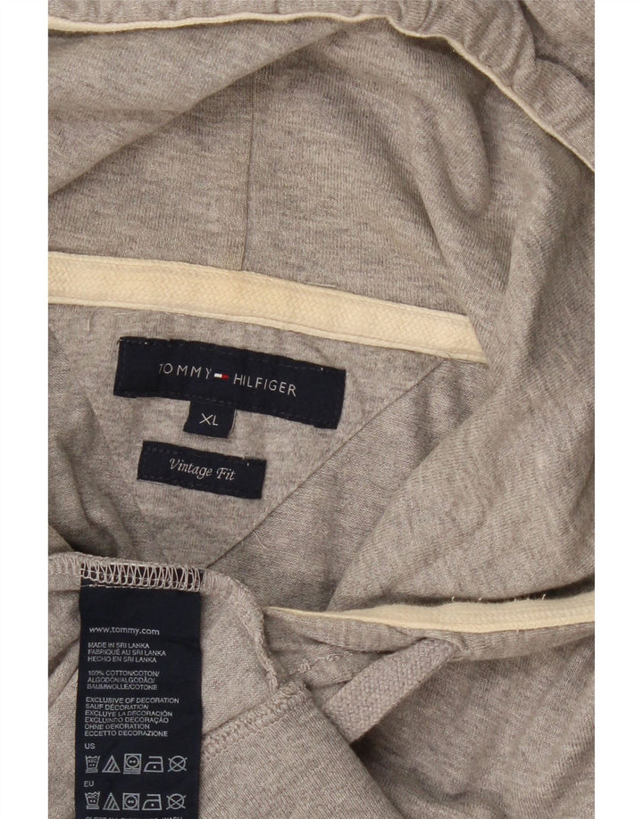 TOMMY HILFIGER Suéter tipo cárdigan con capucha de ajuste vintage para mujer UK 18 XL Gris