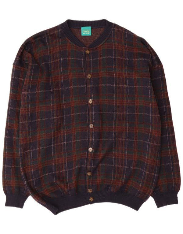 Canda Suéter tipo cárdigan para hombre 2XL Acrílico a cuadros multicolor