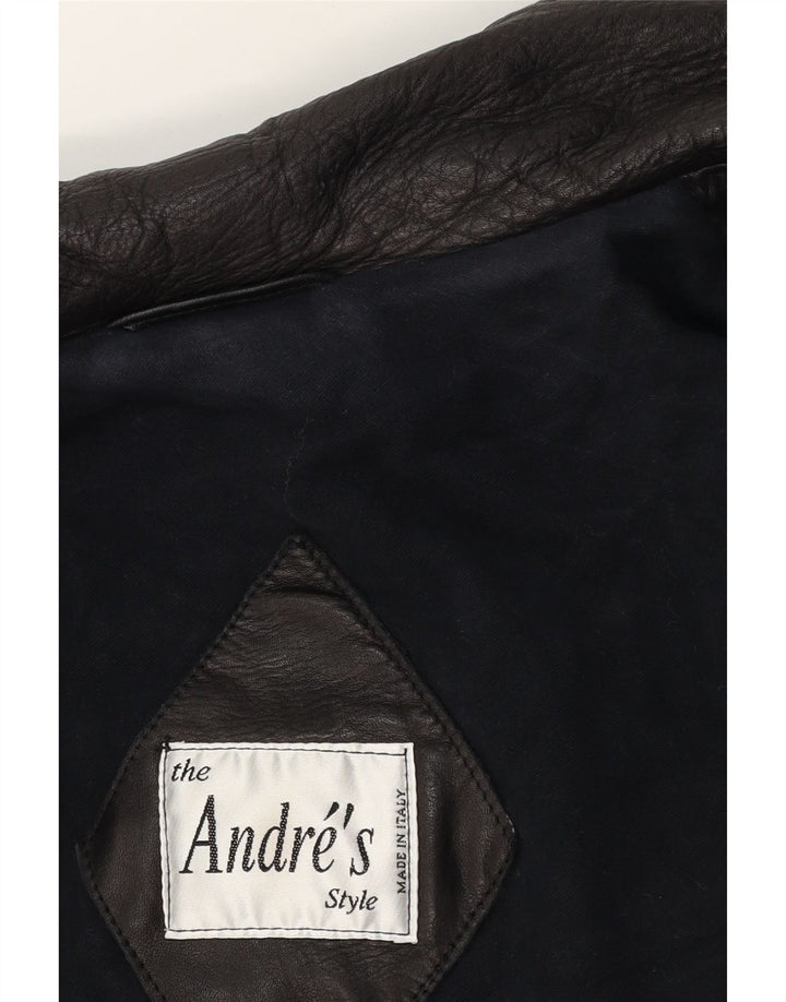 Vintage chaqueta de cuero para hombre Reino Unido 40 cuero negro grande