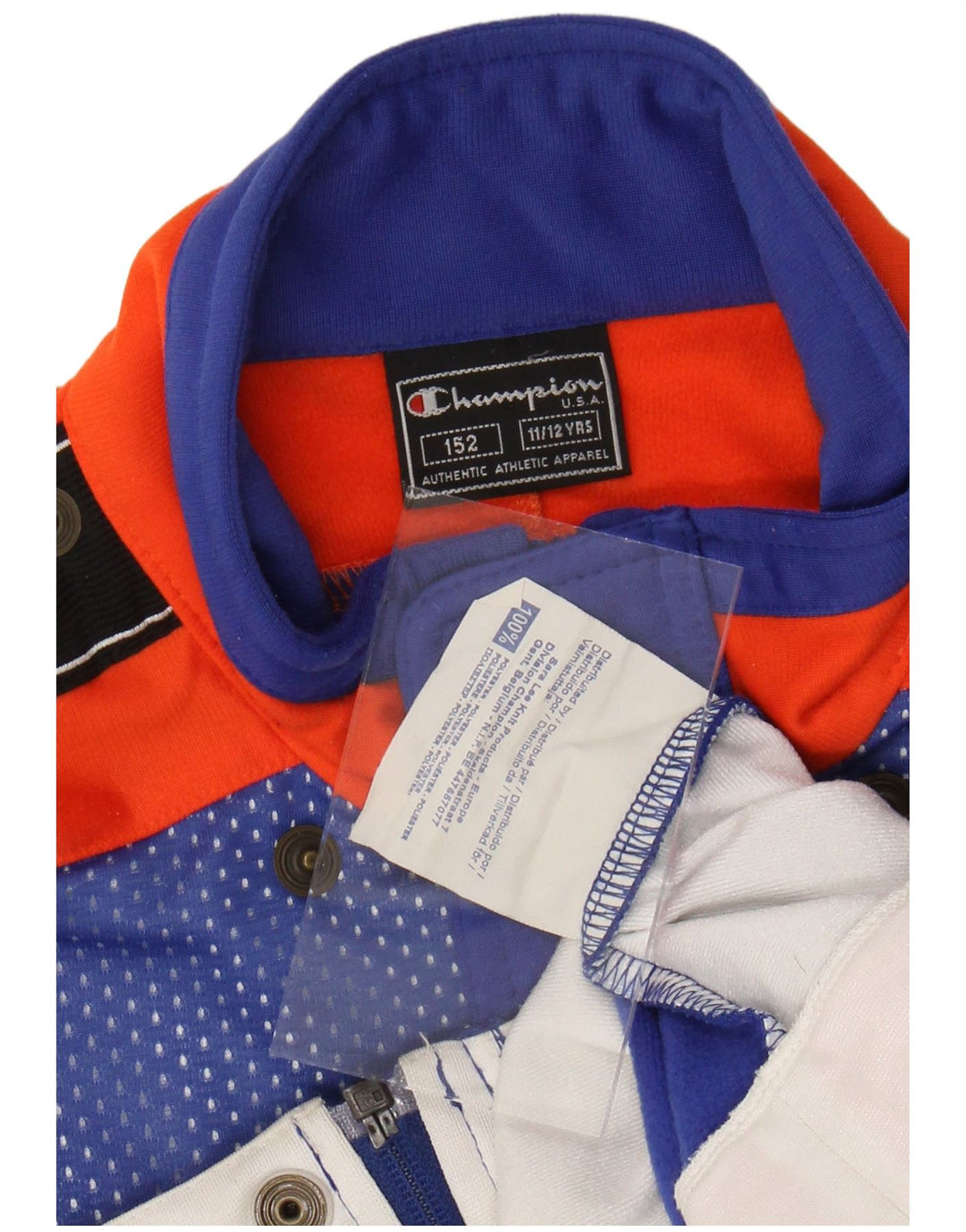 CHAMPION Chaqueta de chándal con gráfico para niños 11-12 años Bloque de color azul