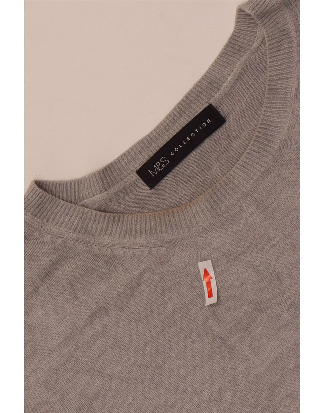 Marks & Spencer Suéter de cuello redondo para mujer UK 44 Acrílico gris grande