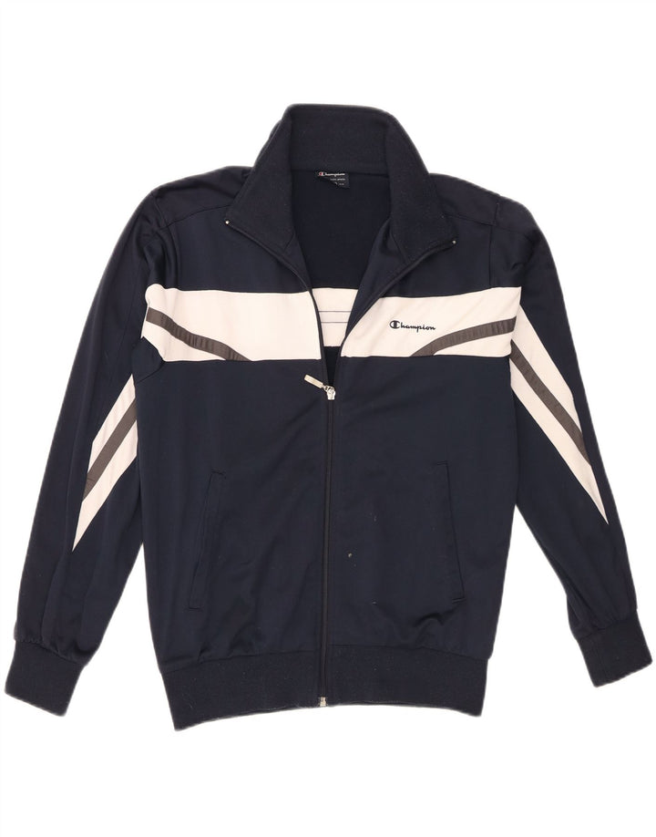 Champion Chaqueta de chándal para hombre Small Azul marino Colorblock Poliéster