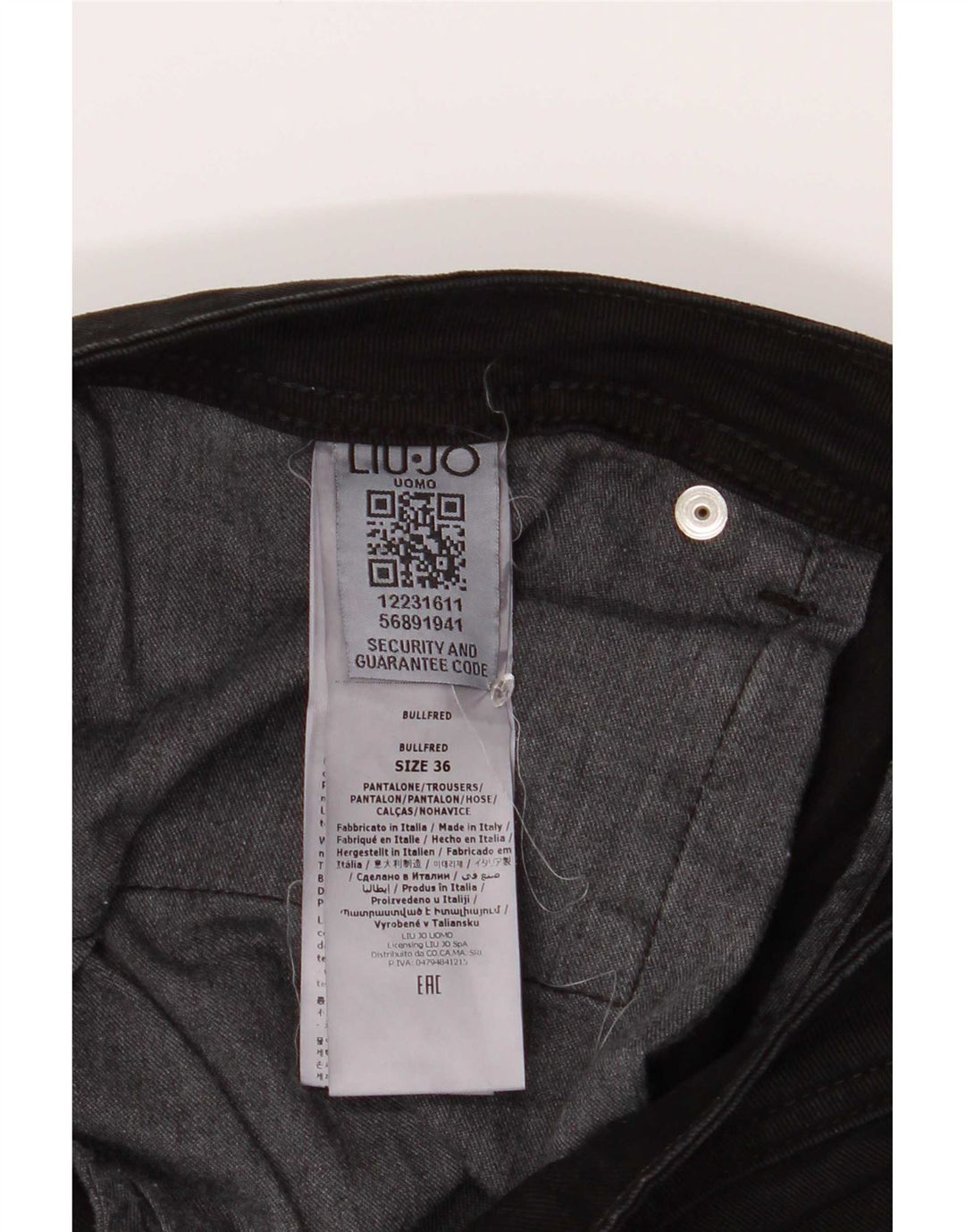Vaqueros Liu Jo Fred Regular para hombre W36 L29 Algodón negro