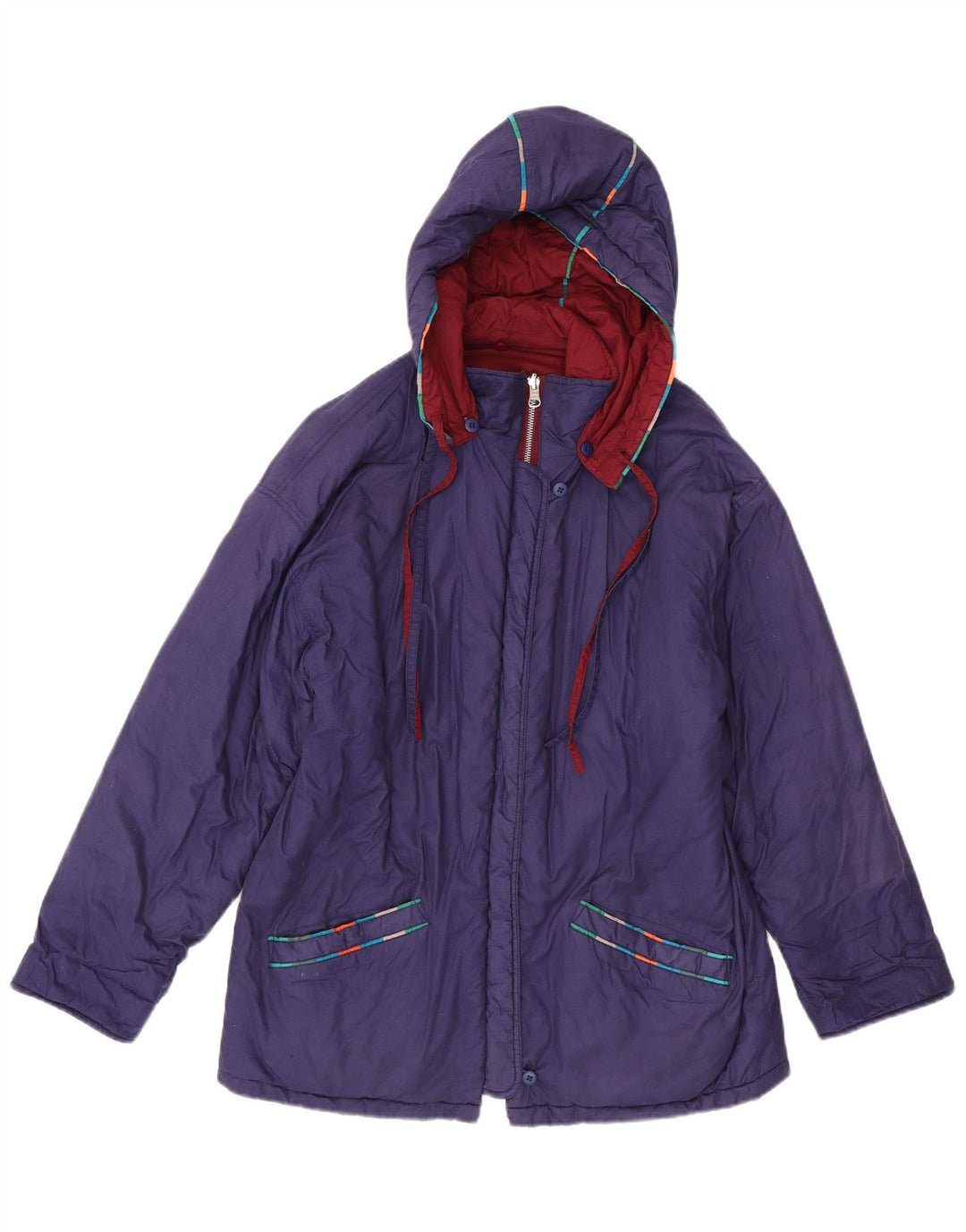 DW-Shop Chaqueta cortavientos con capucha de gran tamaño para mujer EU 36 Small Púrpura