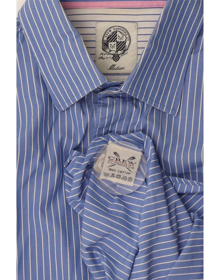 Crew Clothing Camisa para hombre Algodón a rayas azul medio