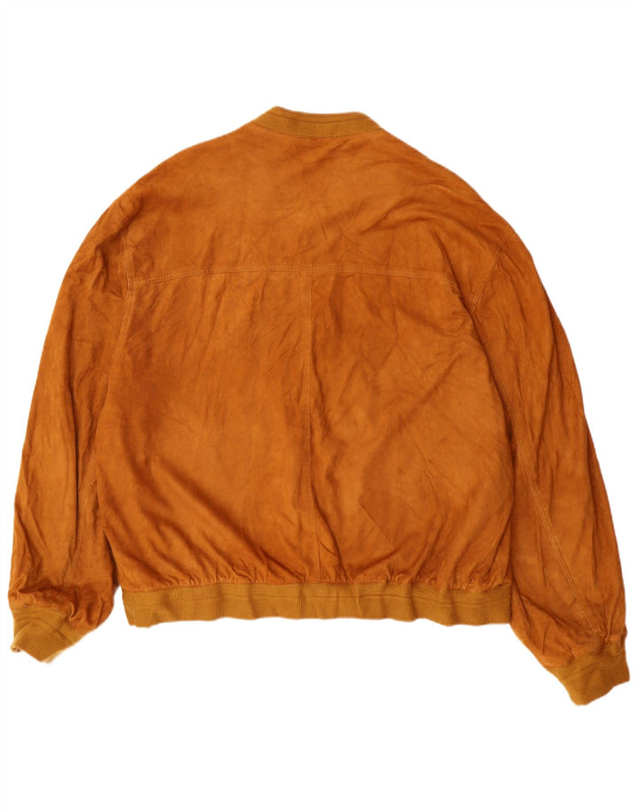 Vintage hombres ante bomber chaqueta IT 60 3XL cuero marrón